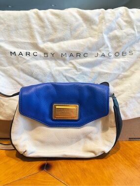 Marc by Marc Jacobs Blue and White Two-Tone Leather Crossbody